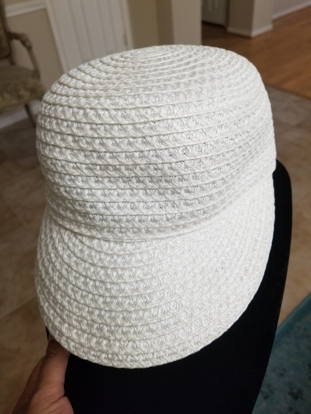 Eric Javits white straw cap UPF 50 Bridal Or Bride To Be Hat Beach Boho Summer